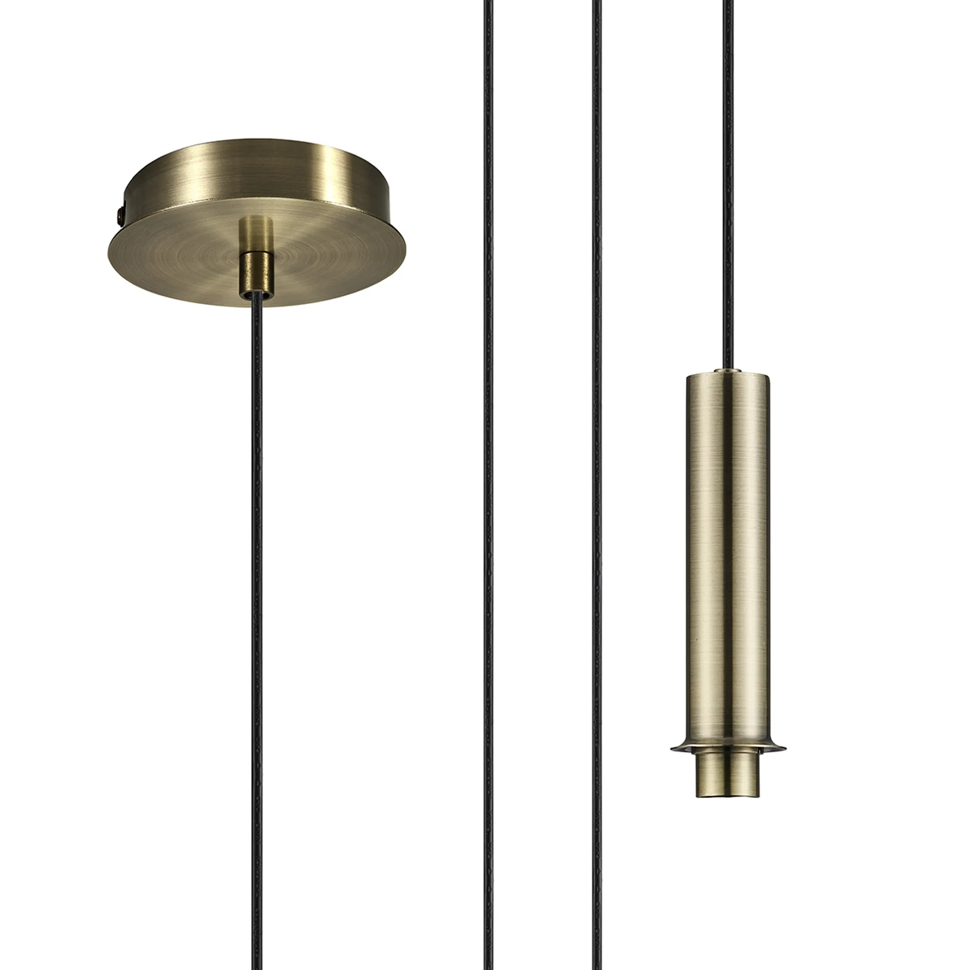 D1052AB  Wick 5m Single Pendant (FRAME ONLY), 1 x G9, Antique Brass